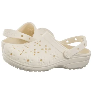 Klapki Crocs Classic Floral Cut Out Clog Chalk 210927-0WV