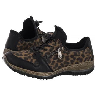 Półbuty Rieker Czarne/Brązowe N32G0-90 Multi