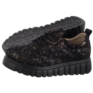 Półbuty Filippo Czarne Kwiaty DP6846/25 BK FL