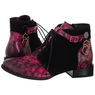 Botki Maciejka Róż+Czarny 5743A-15/00-8