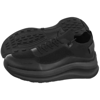 Sneakersy Calvin Klein Chunky Runner Lace Up Sock Knit Triple Black YM0YM01457 0GJ