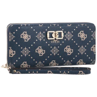 Portfel Guess Emelie Logo Slg Lrg Zip Around SWGP99 28146 Navy Logo