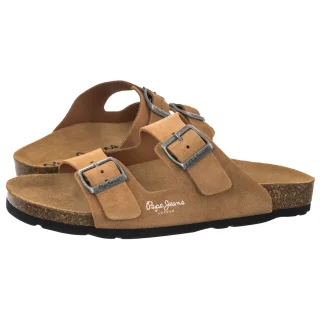 Klapki Pepe Jeans Oban Suede W Cognac Brown PLS80009 879