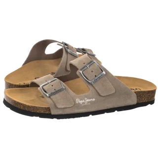 Klapki Pepe Jeans Oban Suede W Taupe Beige PLS80009 951