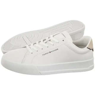 Sneakersy Tommy Hilfiger TH Court Lth Detail Ess Ecru/Classic Beige FM0FM05367 0LE