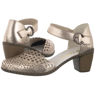 Czółenka Rieker Srebrne/Platynowe 40902-90 Silver/Platinum