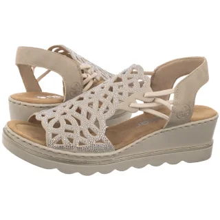 Sandały Rieker Beżowe 67465-62 Beige
