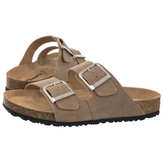 Klapki Tamaris Beżowe 1-27503-42 3C3 Taupe Nubuc