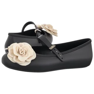 Baleriny Melissa Soft Ballerina Petals 37820/BO955 Black/Beige