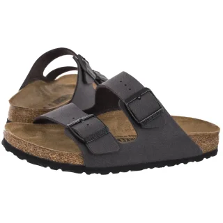Klapki Birkenstock Arizona BS Velvet Gray/Black Buckles 1032023