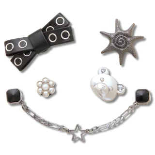 Zestaw 5 przypinek Crocs Silver Cutie Punk 5 Pack 10018204