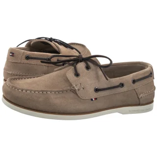 Mokasyny Tommy Hilfiger TH Boat Shoe Core Suede Coastal Taupe FM0FM05387 AFE