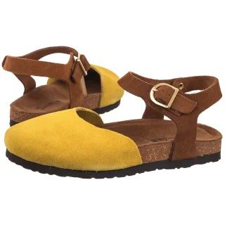 Sandały Maciejka Żółte/Brązowe H7365-07/00-0