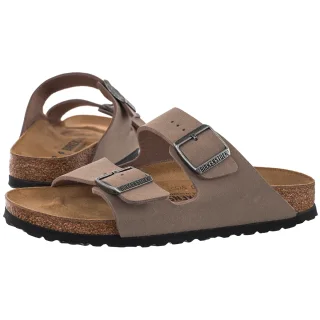 Klapki Birkenstock Arizona BF Nubuk Gray Taupe 1032070