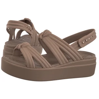 Sandały Crocs Brooklyn Knot Low Wedge Latte 212864-2Q9