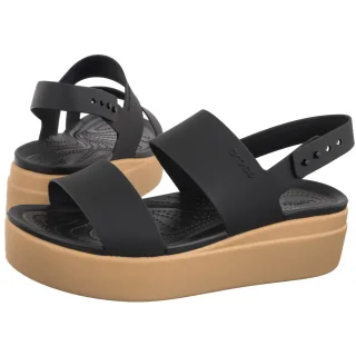 Sandały Crocs Brooklyn Low Wedge W Black/Cashew 206453-0RI
