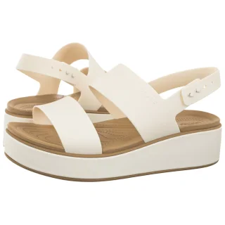 Sandały Crocs Brooklyn Matte Wrap Low Wedge Chalk/Tan 211802-00O