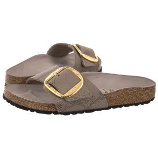 Klapki Birkenstock Madrid Big Buckle Python Gray Taupe 1032935