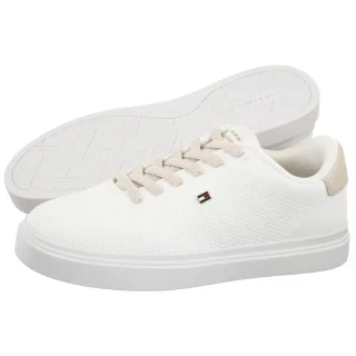 Sneakersy Tommy Hilfiger TH Feminine Cupsole Knit White/Soft Cream FW0FW09289 0LH