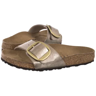 Klapki Birkenstock Madrid Big Buckle Graceful Taupe 1016236 Eco Leather