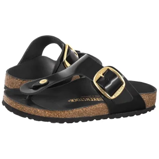 Japonki Birkenstock Gizeh Big Buckle High-Shine Black Leather Patent 1021469