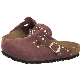 Klapki Birkenstock Boston Rivet Border Pepper Suede 1032897