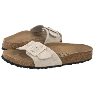 Klapki Birkenstock Madrid Cushion Buckle Suede Oyster Suede Leather 1032992