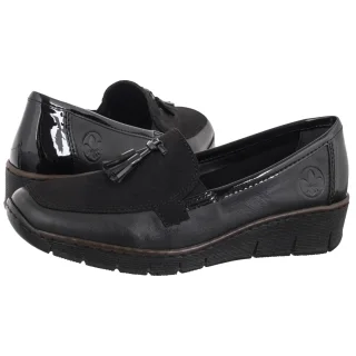 Mokasyny Rieker Czarne 53771-00 Black