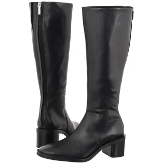 Kozaki Calvin Klein Block Heel High Boot Zip Lth Triple Black HW0HW03172 0GJ