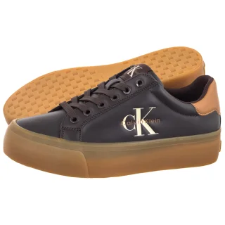 Sneakersy Calvin Klein Vulc Flatform Laceup Low Lth Fudge/Marshmallow HW0HW03159 0JW
