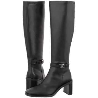 Kozaki Calvin Klein Block Heel High Boot Lth Hdw Triple Black HW0HW03178 0GJ