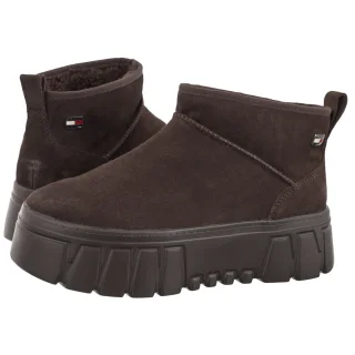 Śniegowce Tommy Hilfiger Tjw Suede Platform Boots WL Deep Brown EN0EN03158 GT3