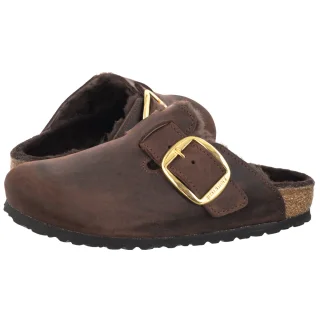 Klapki Birkenstock Boston Big Buckle Shearling Habana 1033020