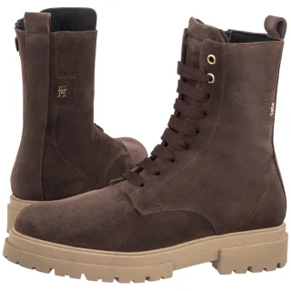 Workery Tommy Hilfiger Lace-Up Bootie Dark Brown T4A5-35172-1429 525