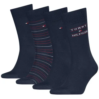 Skarpetki 4 pary Tommy Hilfiger TH Men Sock 4P Giftbox Tommy Stripes Navy 701241158 001
