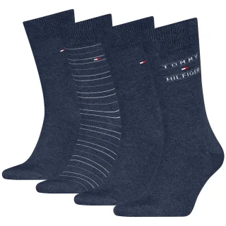 Skarpetki 4 pary Tommy Hilfiger TH Men Sock 4P Giftbox Tommy Stripes Jeans 701241158 003