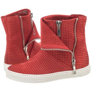 Botki Carinii Czerwone Ażurowe B3578