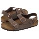 Sandały Birkenstock Milano BS Nubuck Mocca 634501 - małe zdjęcie