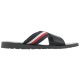 Klapki Tommy Hilfiger Criss Cross Leather Sandal FM0FM02120-403 Midnight - małe zdjęcie