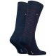 Skarpetki 2 pary Tommy Hilfiger Th Men Small Stripe Sock 2P Navy/Rouge 100001496 025 039 - małe zdjęcie