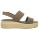 Sandały Crocs Brooklyn Low Wedge W Khaki/Bone 206453-2YI - małe zdjęcie