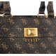 Torebka Guess Aieta Girlfriend Satchel HWQB87 81060 Brown Logo - małe zdjęcie
