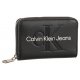 Portfel Calvin Klein Sculpted Med Zip Around Mono Black/Matallic Logo K60K607229 0GL - małe zdjęcie