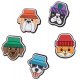 Zestaw 5 przypinek Crocs Jibbitz™ Dogs In Hats 5 Pack 10012184 - małe zdjęcie