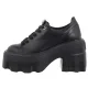Półbuty Carinii Czarne B9901-E50-000-000-G67 - małe zdjęcie
