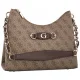 Torebka Guess Izzy Top Zip Shoulder Bag HWSG86 54010 Latte Logo/Brown - małe zdjęcie