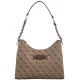 Torebka Guess Izzy Top Zip Shoulder Bag HWSG86 54010 Latte Logo/Brown - małe zdjęcie