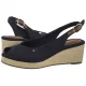 Sandały Tommy Hilfiger Flag Mid Wedge Espad Slingback Space Blue FW0FW08595 DW6