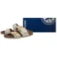Klapki Birkenstock Sydney Cushion Buckle Shiny Snake Cream 1030258 - małe zdjęcie