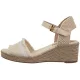 Sandały Tommy Hilfiger Fringe Canvas Medium Wedge Muslin FW0FW08879 ACJ - małe zdjęcie
